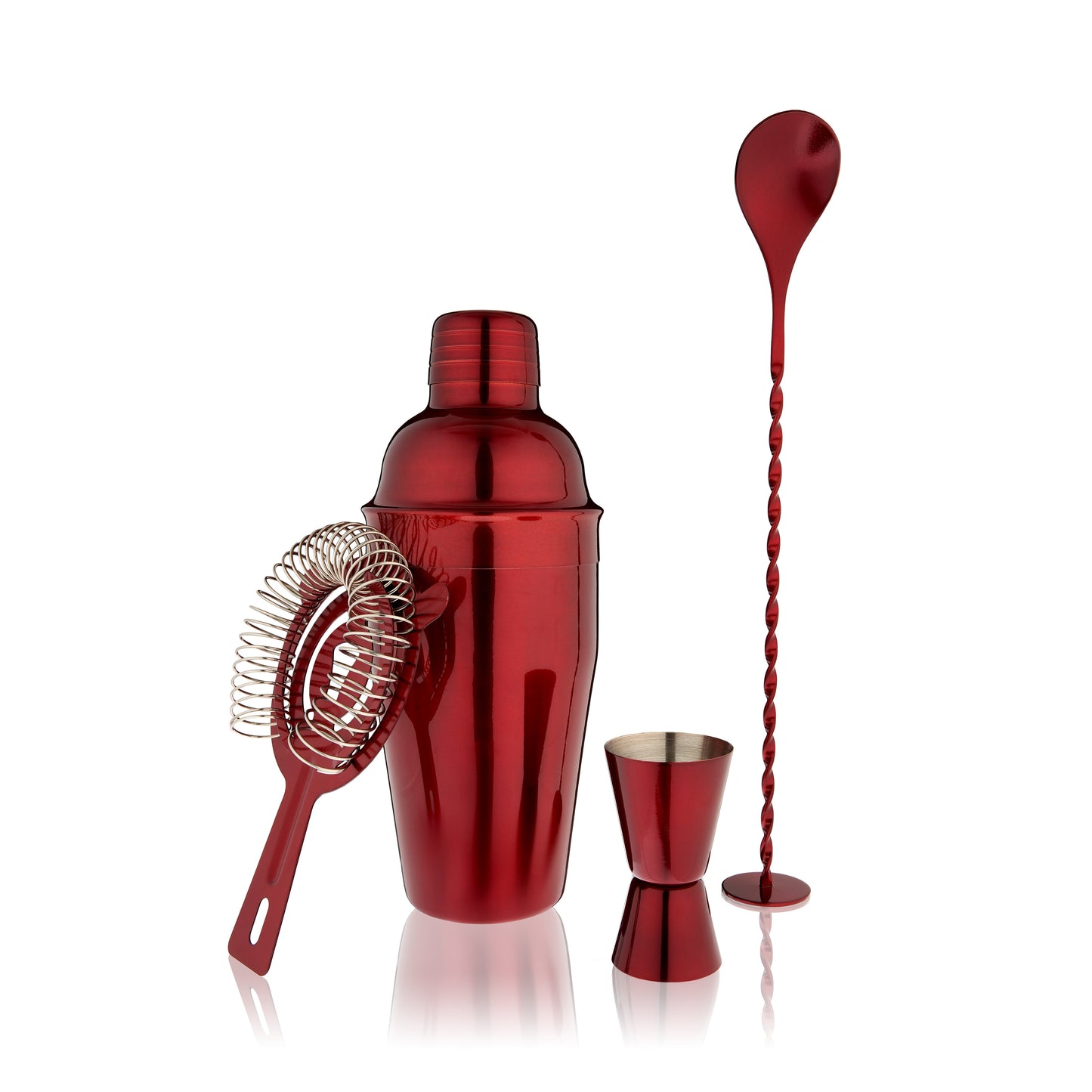 4-Piece Mixologist Barware Set, Red