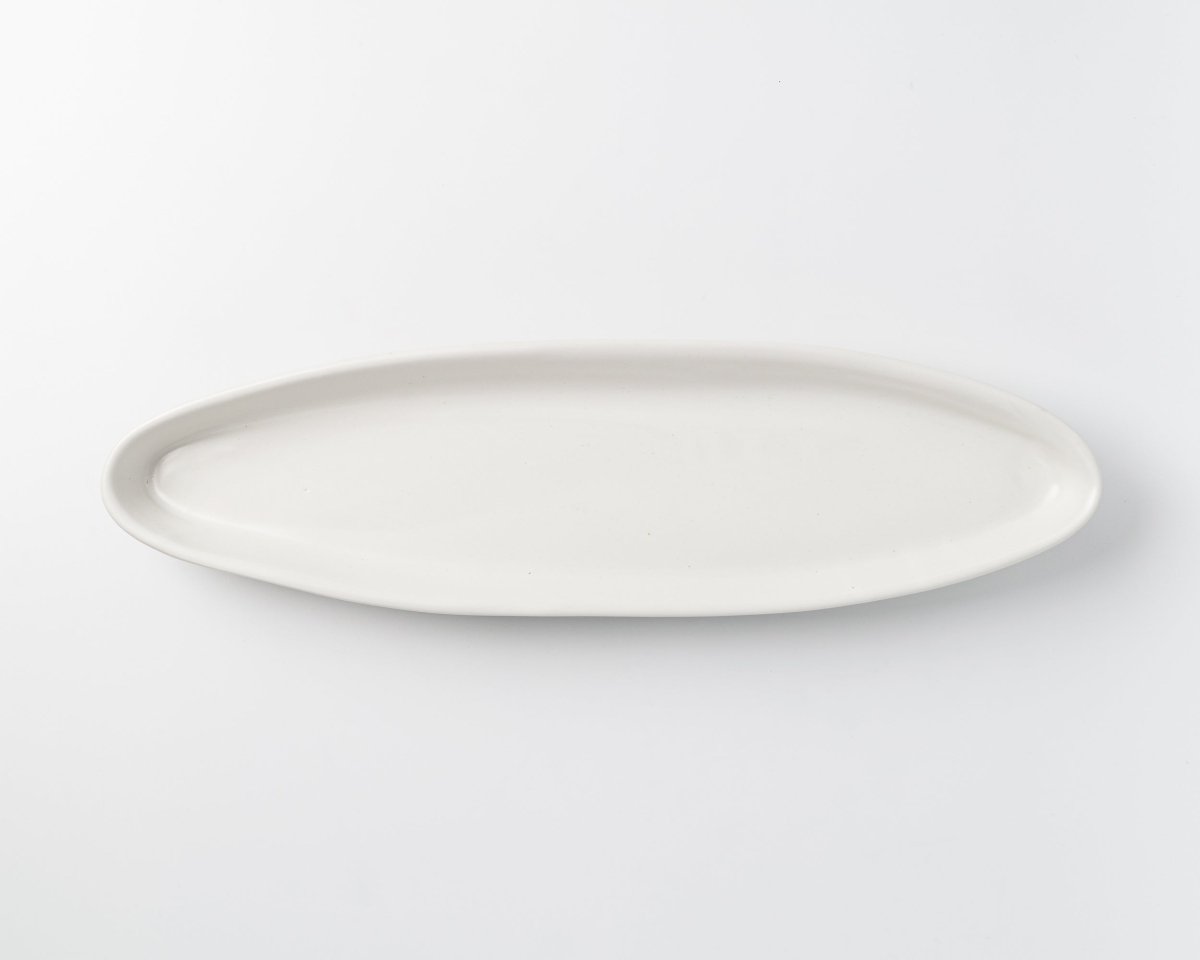 Haand 15" Rectangular White Porcelain Serving Platter - Handmade USA