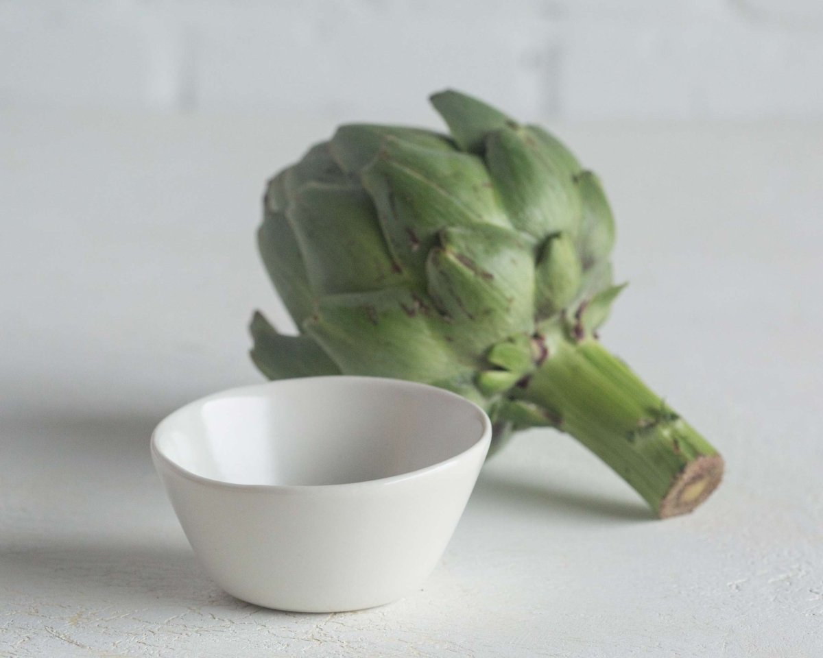 Haand Handmade White Porcelain Dessert Bowl 6 oz - Made in USA