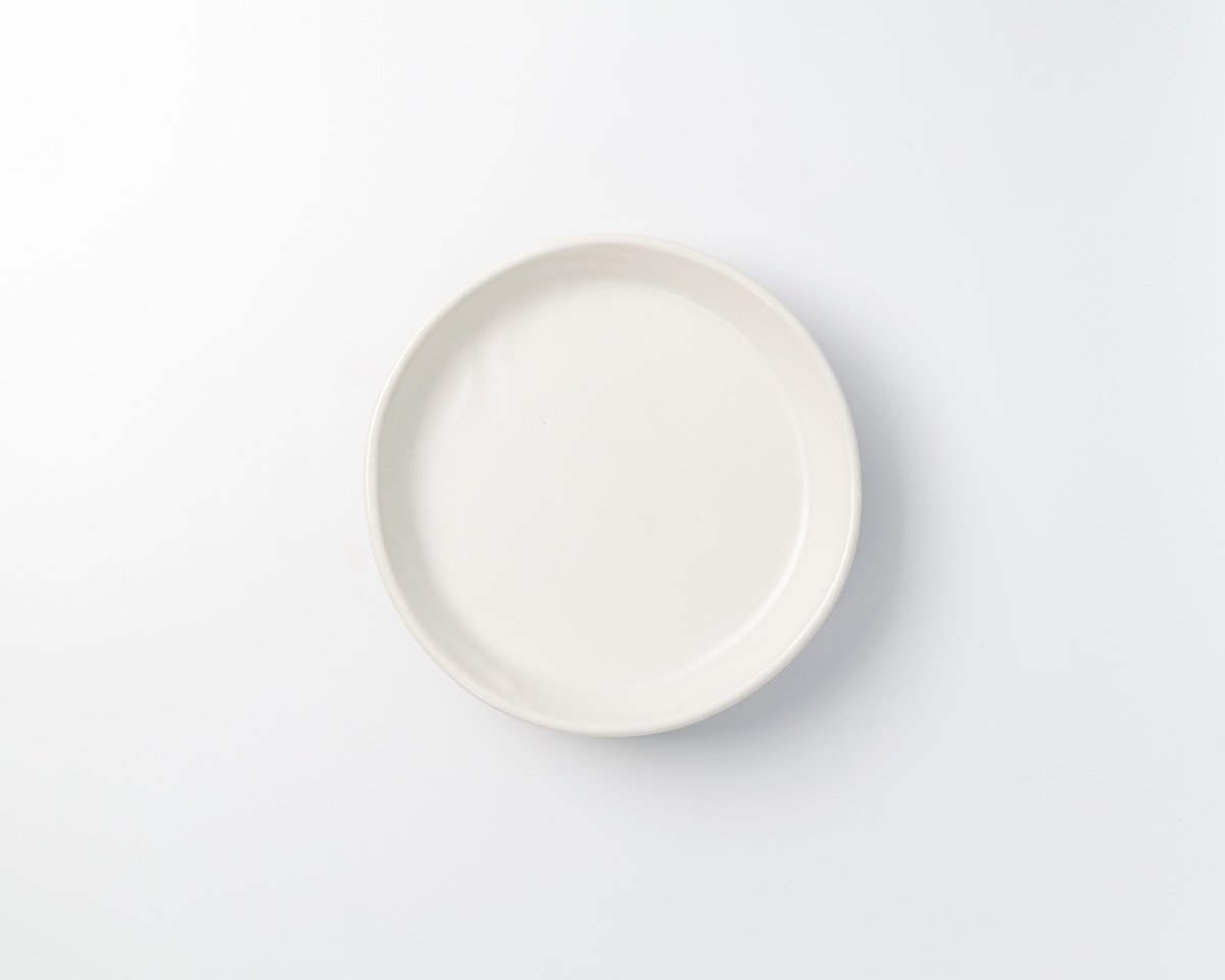 Haand Handmade White Porcelain Salad Coupe Plate 8" - Haand Skali