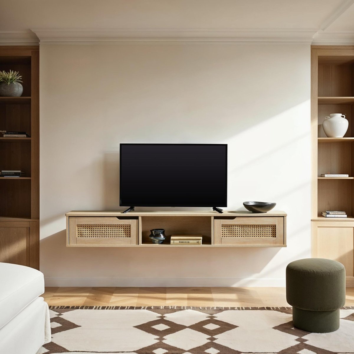 Walker Edison Hamkke Boho 2 - Door Floating TV Stand - lily & onyx