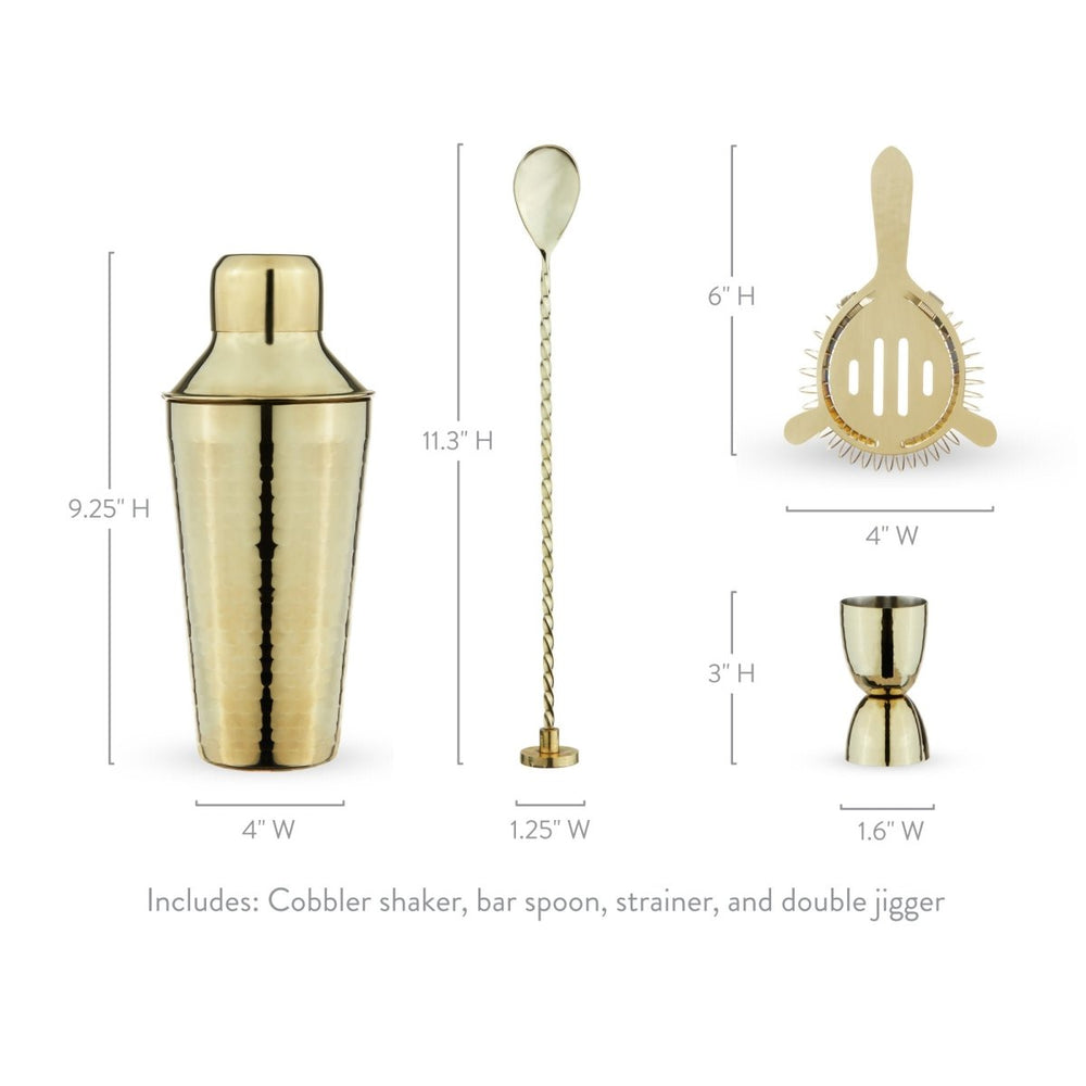 
                      
                        Twine Living Hammered 4 - Piece Barware Set in Gold - lily & onyx
                      
                    