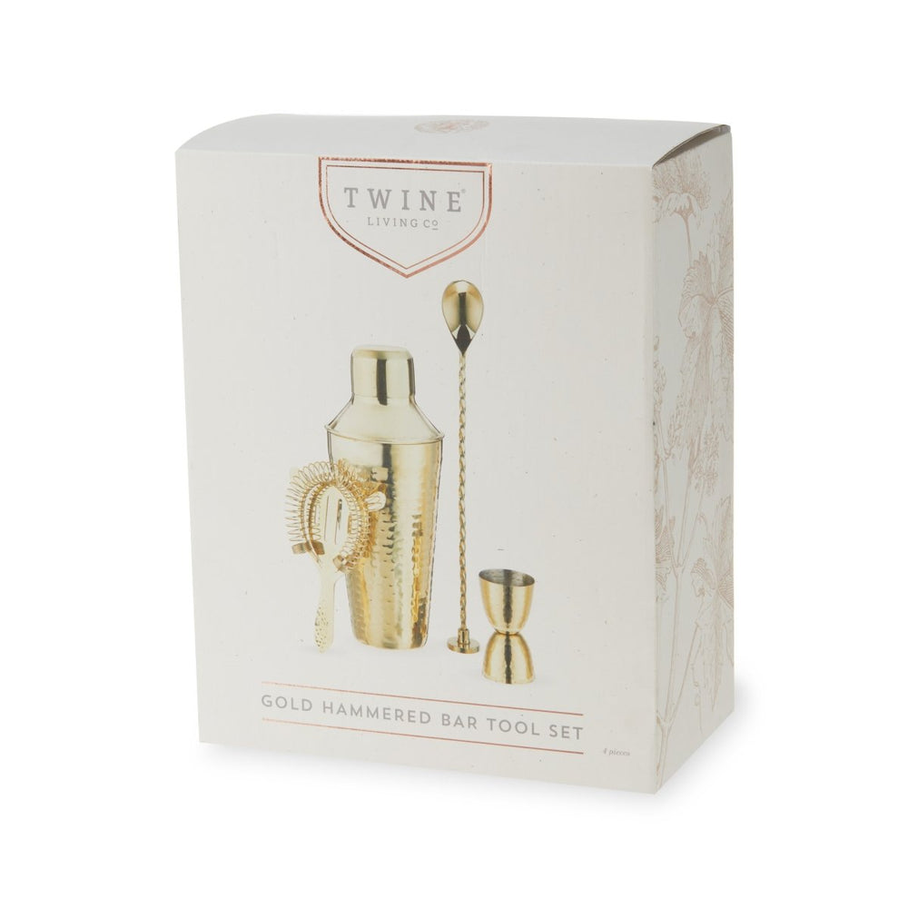 
                      
                        Twine Living Hammered 4 - Piece Barware Set in Gold - lily & onyx
                      
                    
