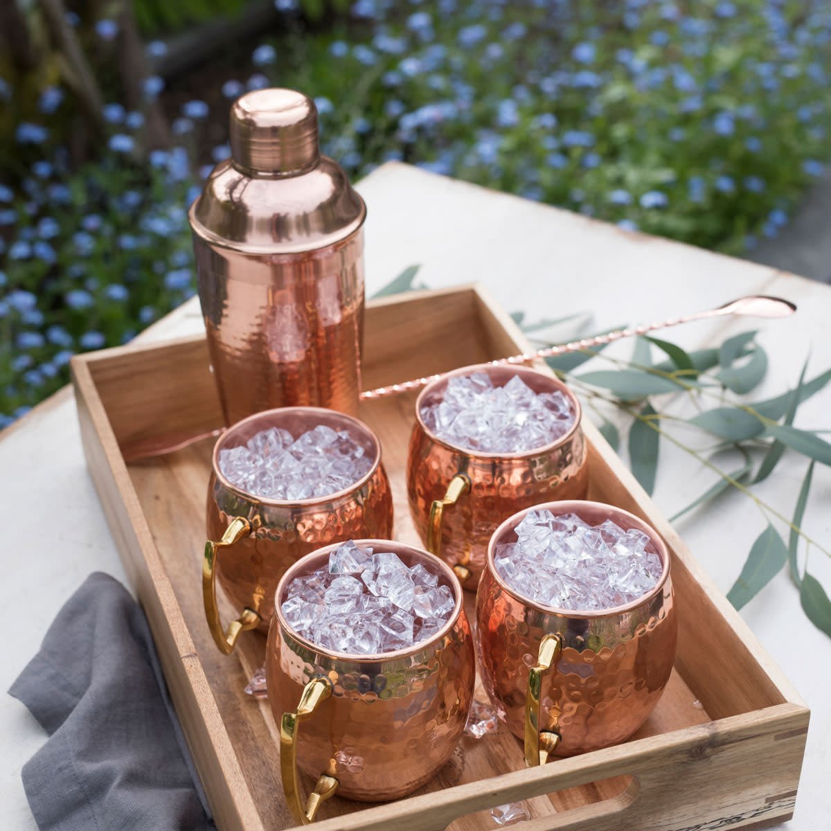 Twine Living Hammered Copper Bar Set - lily & onyx