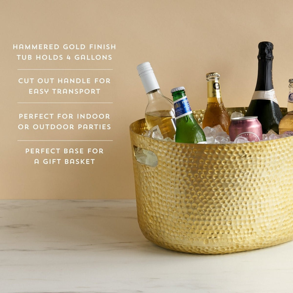 
                      
                        Twine Living Hammered Metal Beverage Tub, Gold - lily & onyx
                      
                    
