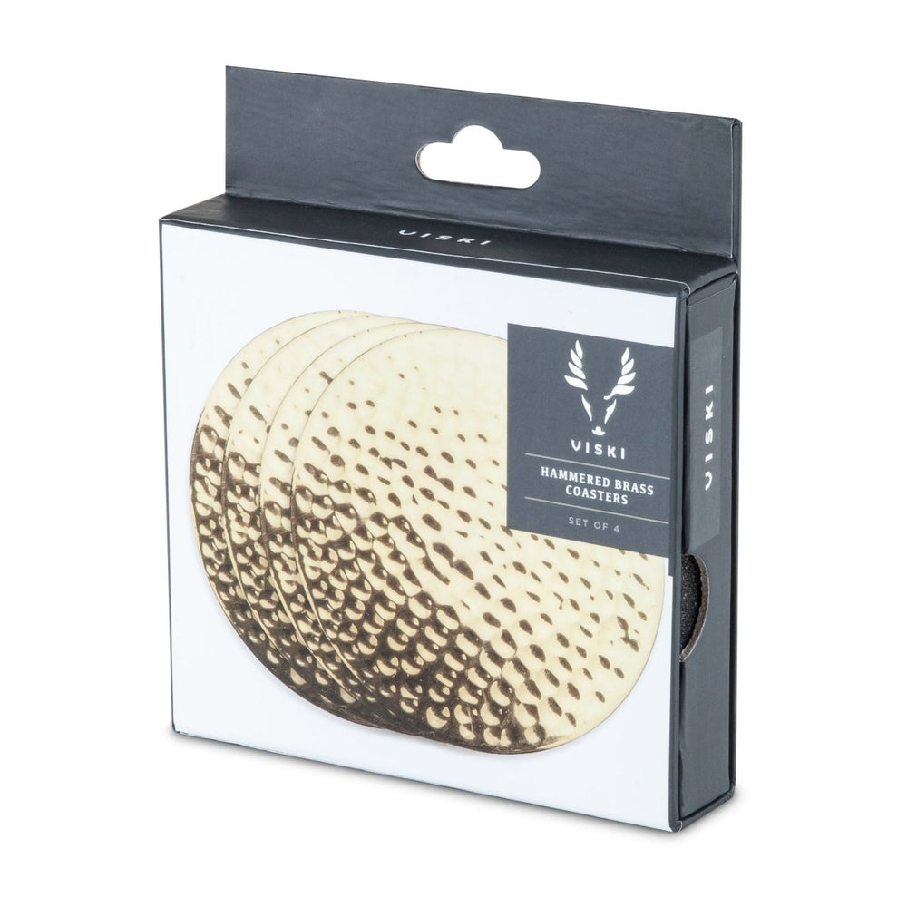 
                      
                        Viski Hammered Solid Brass Coasters, Set of 4 - lily & onyx
                      
                    