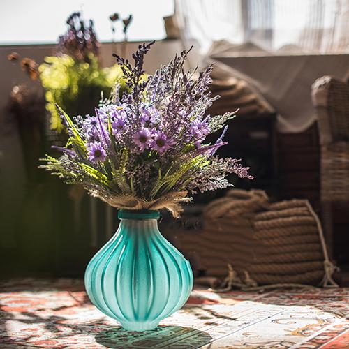 RusticReach Handblown Frosted Art Glass Vase - lily & onyx