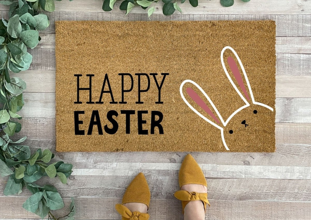 Nickel Designs Custom Doormats Happy Easter Bunny Doormat - lily & onyx