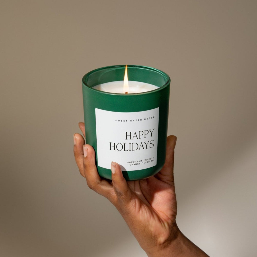 
                      
                        Sweet Water Decor Happy Holidays Soy Candle - Green Matte Jar - 15 oz (Christmas) - lily & onyx
                      
                    