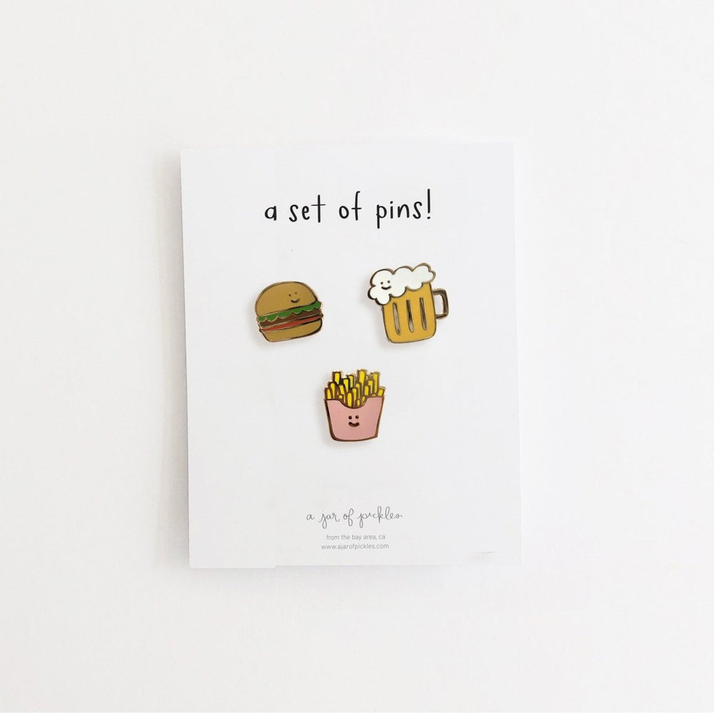 A Jar of Pickles Happy Hour Pin, Set of 3 - lily & onyx