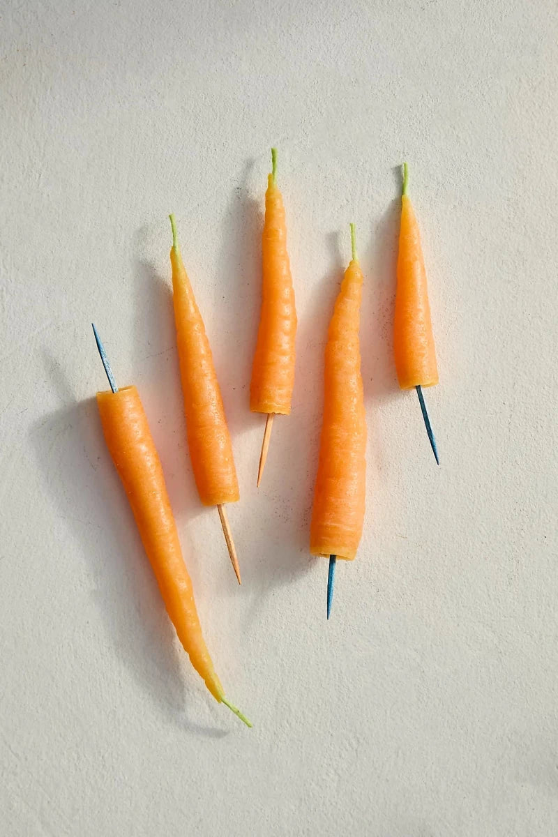 Happy Organics Carrot Birthday Beeswax Candles - Set of 5