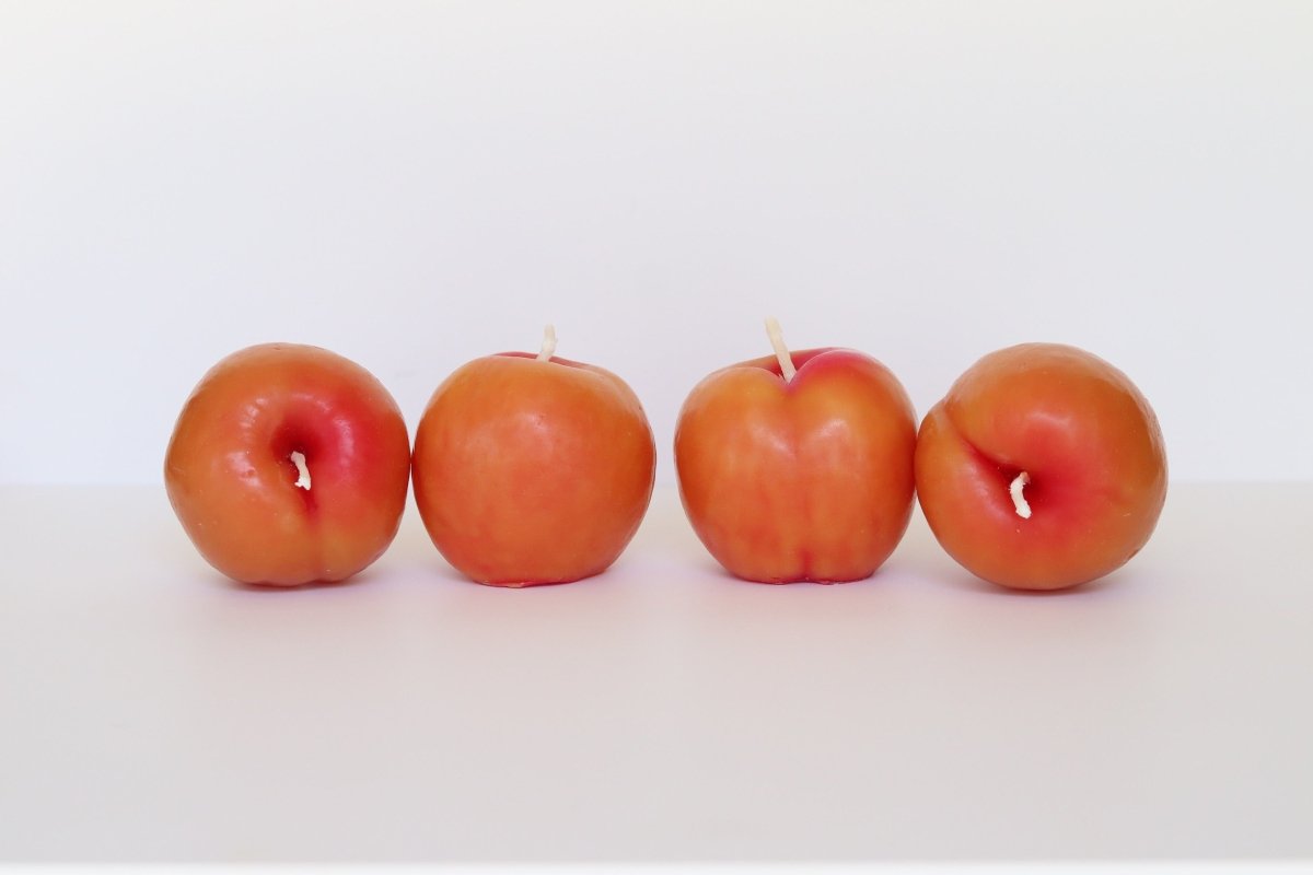 Happy Organics Yellow Peaches Beeswax Candles - Set of 4