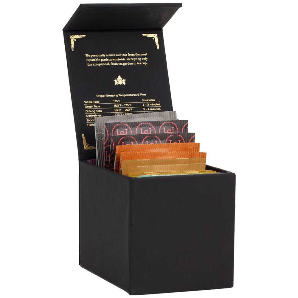 Harney & Sons Fine Teas Harney Heritage – Herbal & Decaf Teabag Sampler Black Box Gift Set - lily & onyx