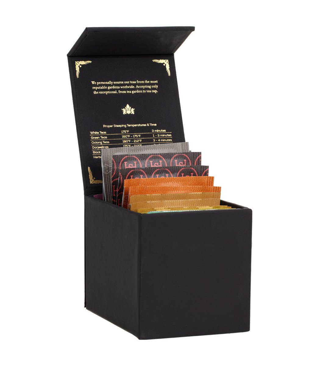 Harney & Sons Fine Teas Harney Heritage – Herbal & Decaf Teabag Sampler Black Box Gift Set - lily & onyx