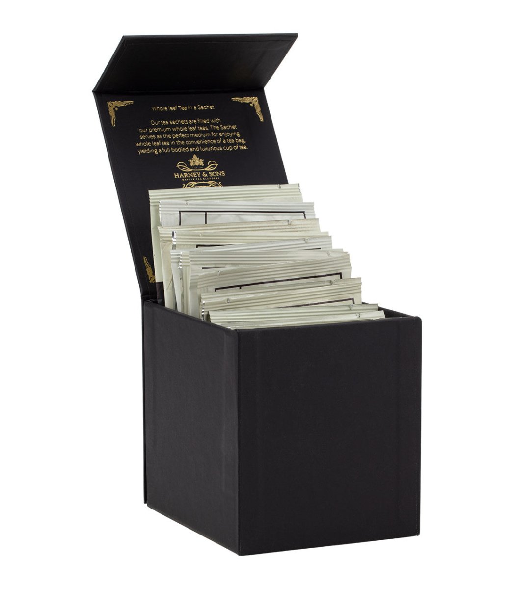 Harney & Sons Fine Teas Harney Heritage – Wrapped Sachet Sampler Black Box Gift Set - lily & onyx