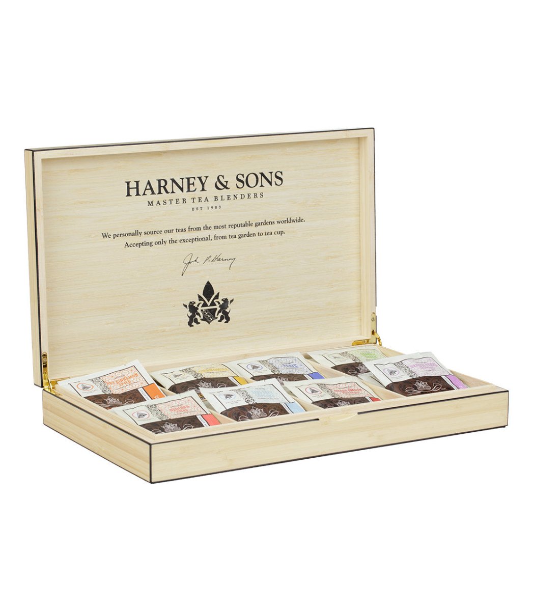 Harney & Sons Fine Teas Bamboo Heirloom Tea Chest Featuring Eight Teas – Wrapped Sachets