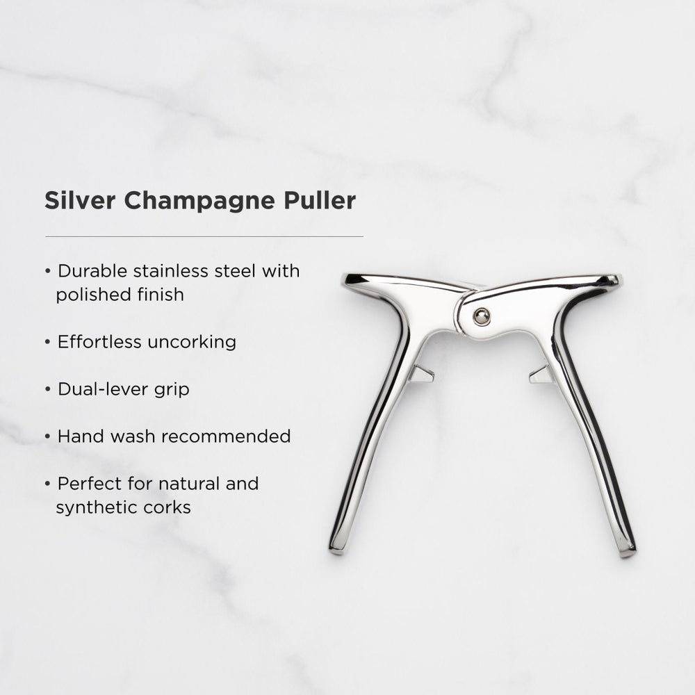
                      
                        Viski Harrison Stainless Steel Champagne Puller - lily & onyx
                      
                    