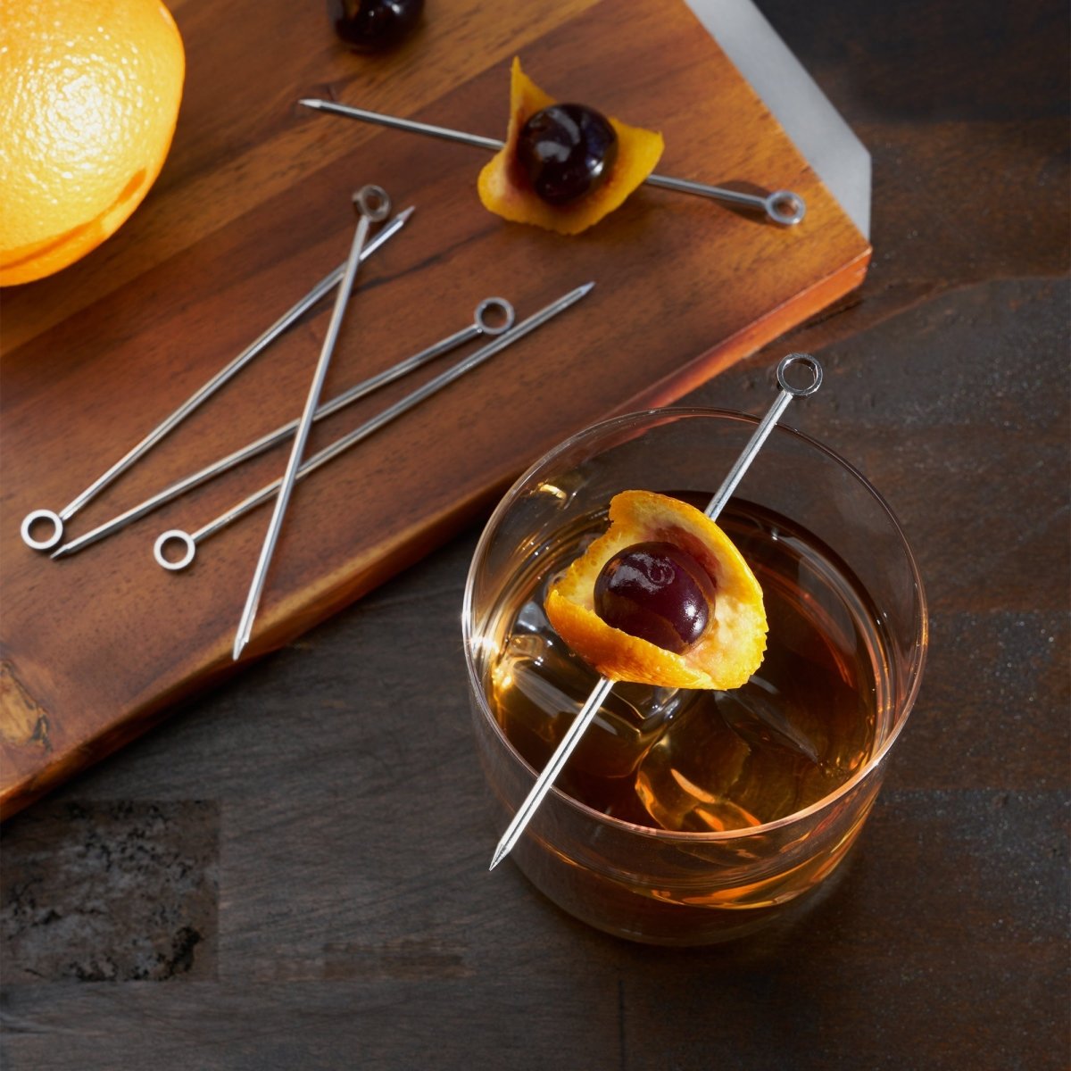 Viski Harrison Stainless Steel Cocktail Picks, Set of 6 - lily & onyx