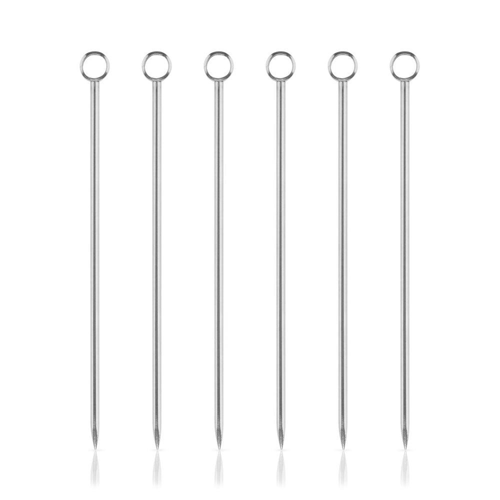 Viski Harrison Stainless Steel Cocktail Picks, Set of 6 - lily & onyx