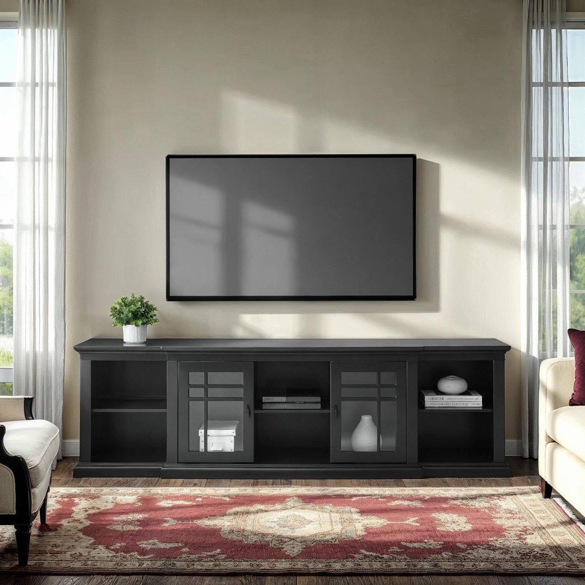 Walker Edison Hattie Glass - Door TV Stand - lily & onyx
