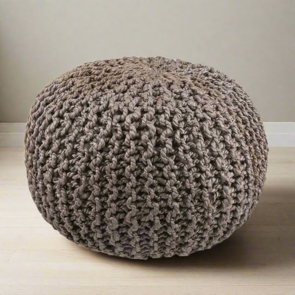 Boutique Rugs Hauenstein Knitted Jute Pouf - lily & onyx