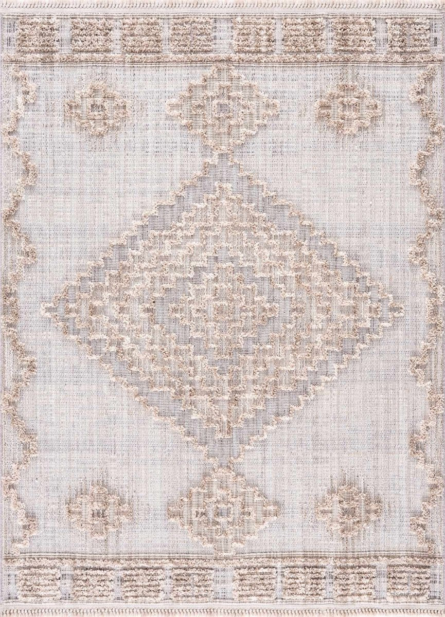 Hauteloom Ampusungan Bohemian Area Rug - Charcoal Gray Peach Polyester