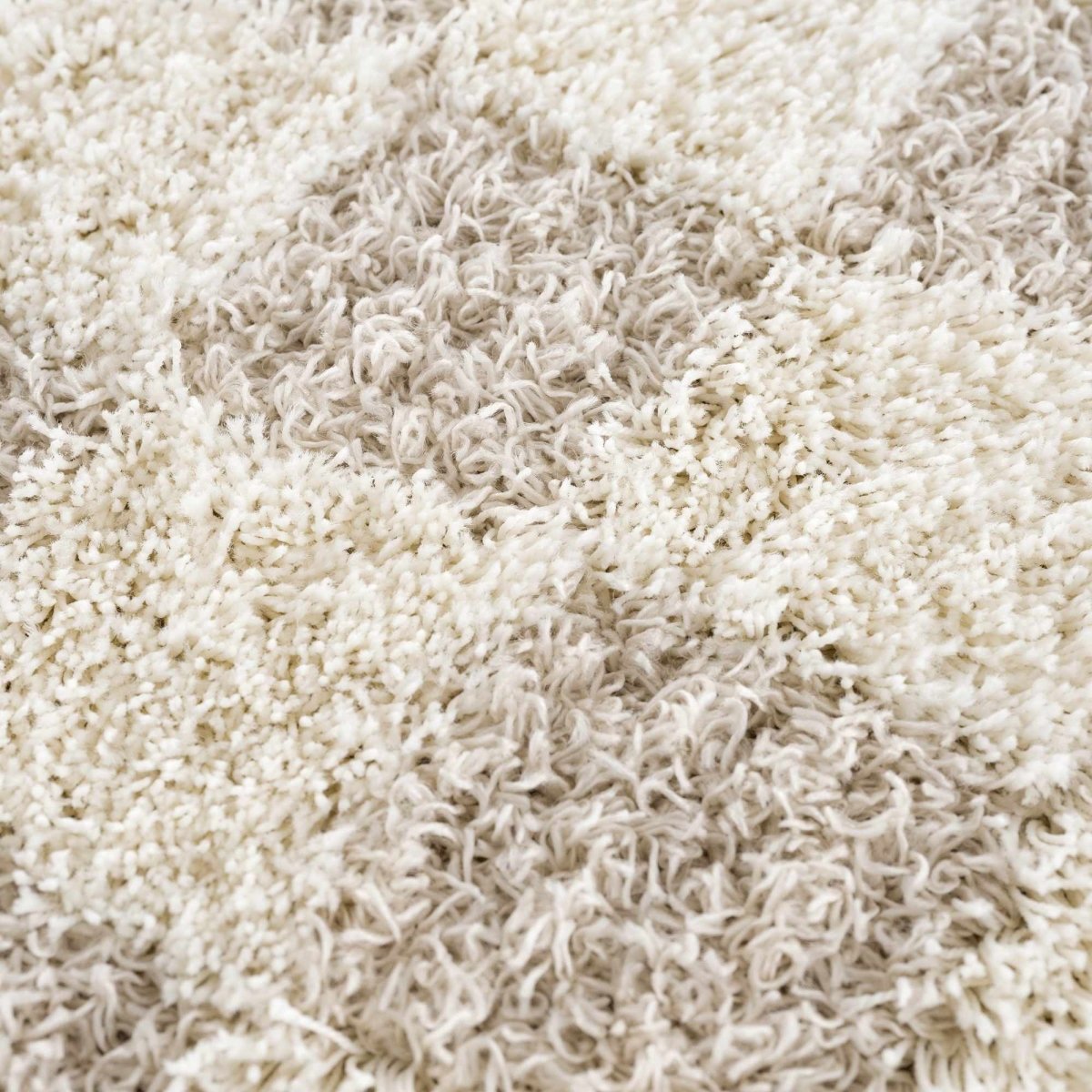 Hauteloom Atira Checkered High Pile Area Rug - Cream Beige Polypropylene