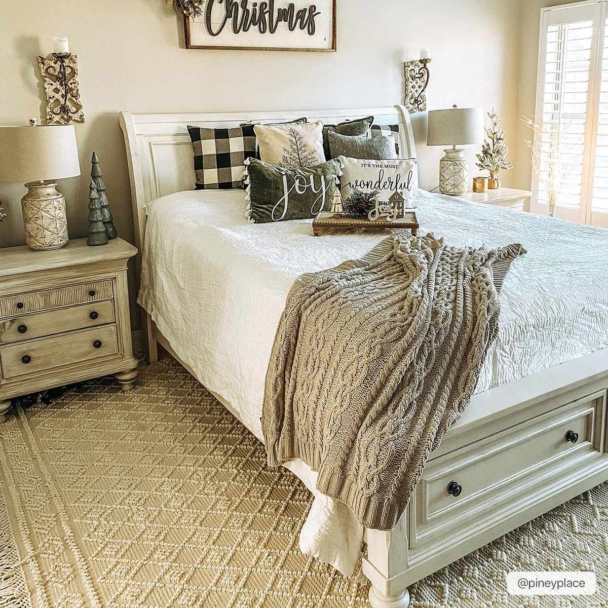 Hauteloom Brothers Hand Woven Wool Cotton Rug - Beige White Farmhouse