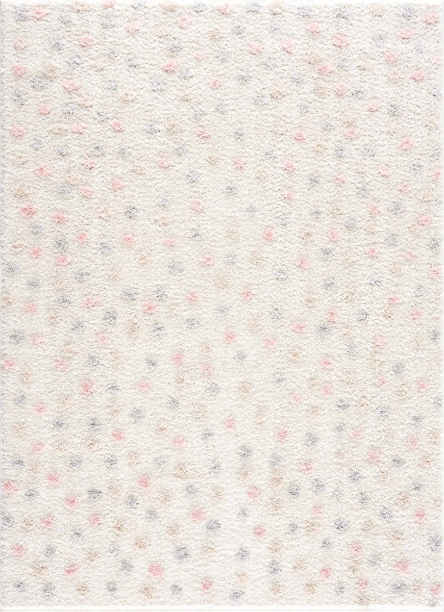 Hauteloom Cansu Pink & Cream Plush Dalmatian Area Rug - Polyester