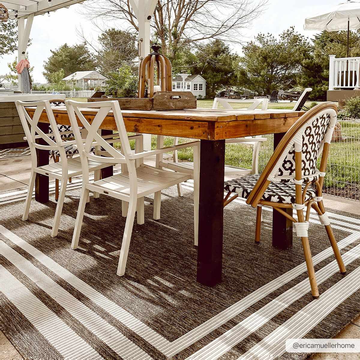 Hauteloom Coonamble Outdoor Area Rug - Charcoal & Cream Polypropylene