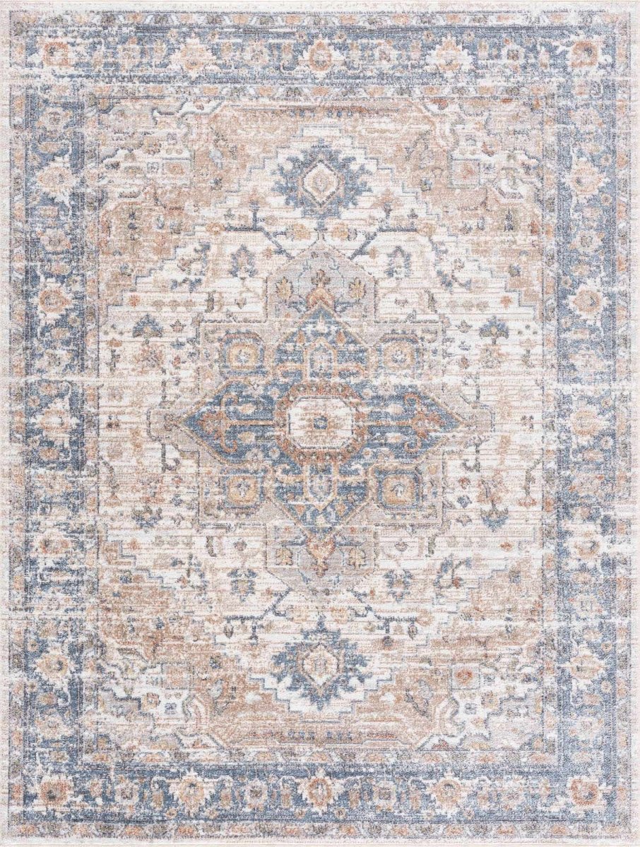 Hauteloom Hauteloom Ezri Cream Washable Area Rug - Low Pile Polyester