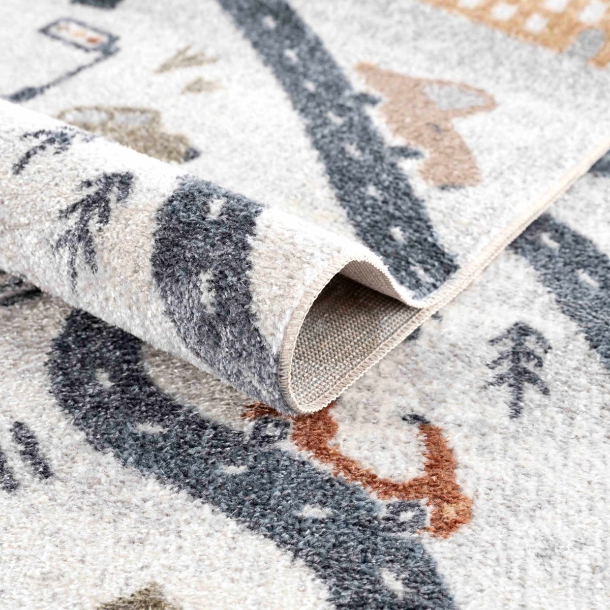 Hauteloom Hauteloom Mave Washable Kids Road Rug - 100% Polyester Low Pile