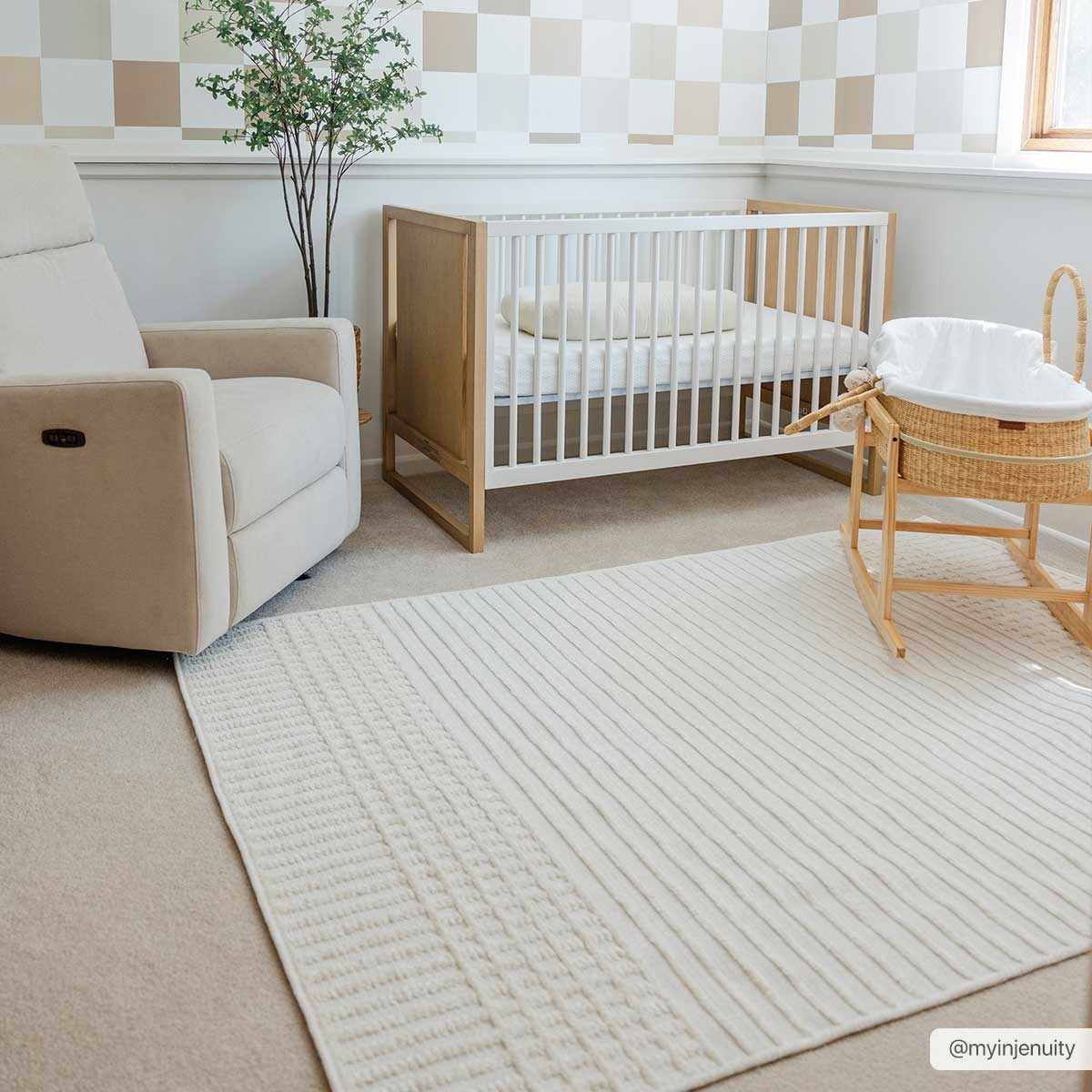 Hauteloom Hauteloom Rhun Machine Washable Area Rug - White Medium Pile