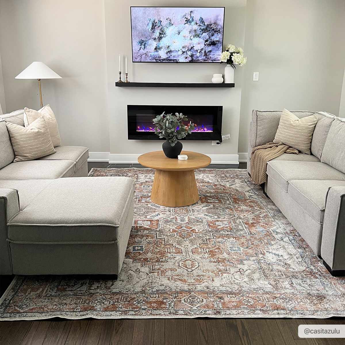 Hauteloom Hera Brown Washable Area Rug - Machine Woven Polyester Low Pile