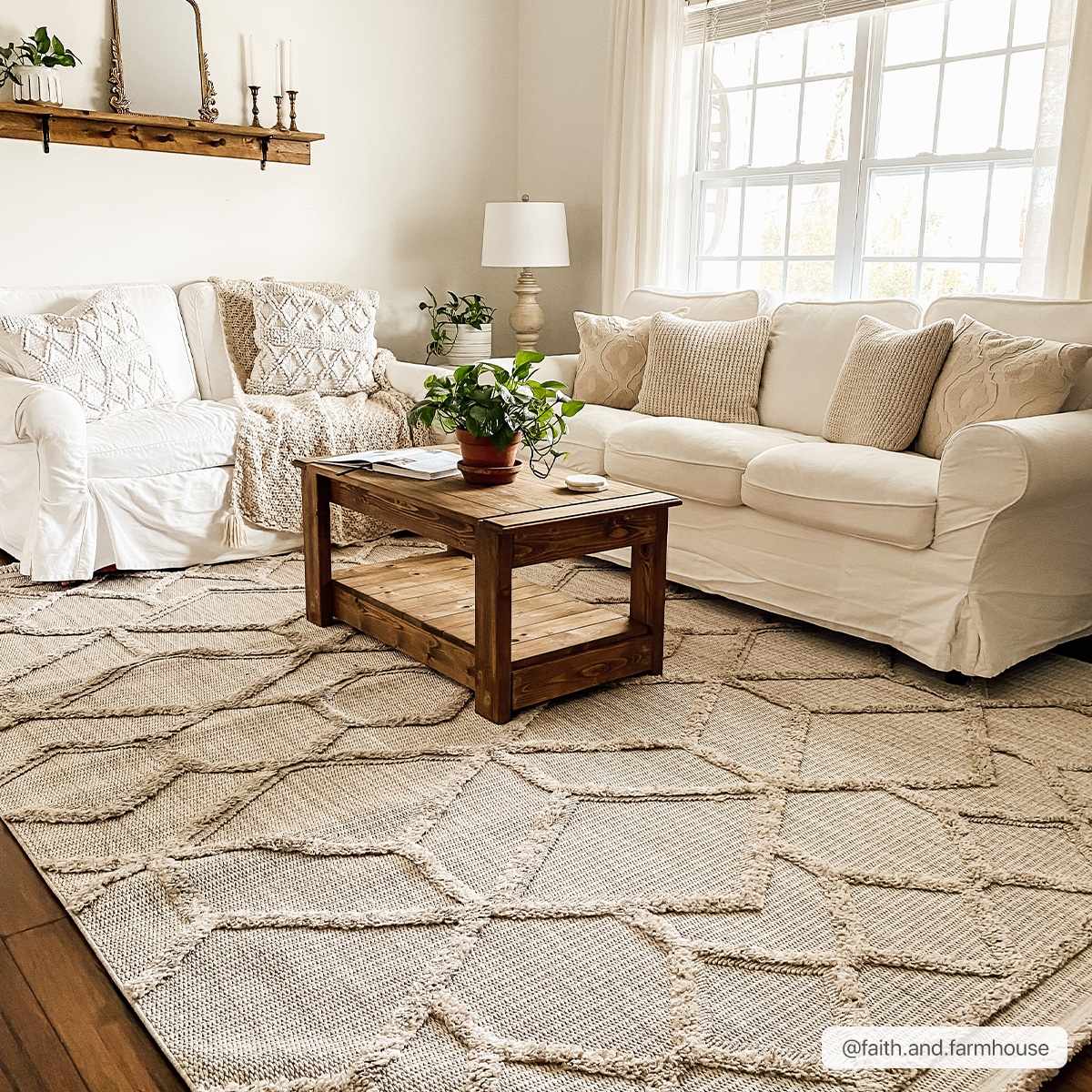 Hauteloom Malilinao Machine Woven Polyester Area Rug - Cream Gray Peach