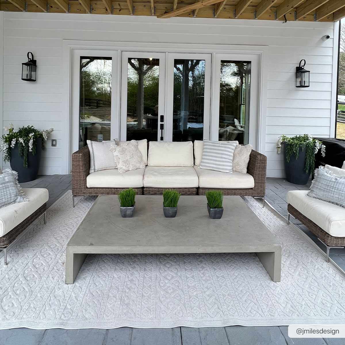 Hauteloom Maribyrnong Low Pile Polypropylene Area Rug - Cream Indoor/Outdoor