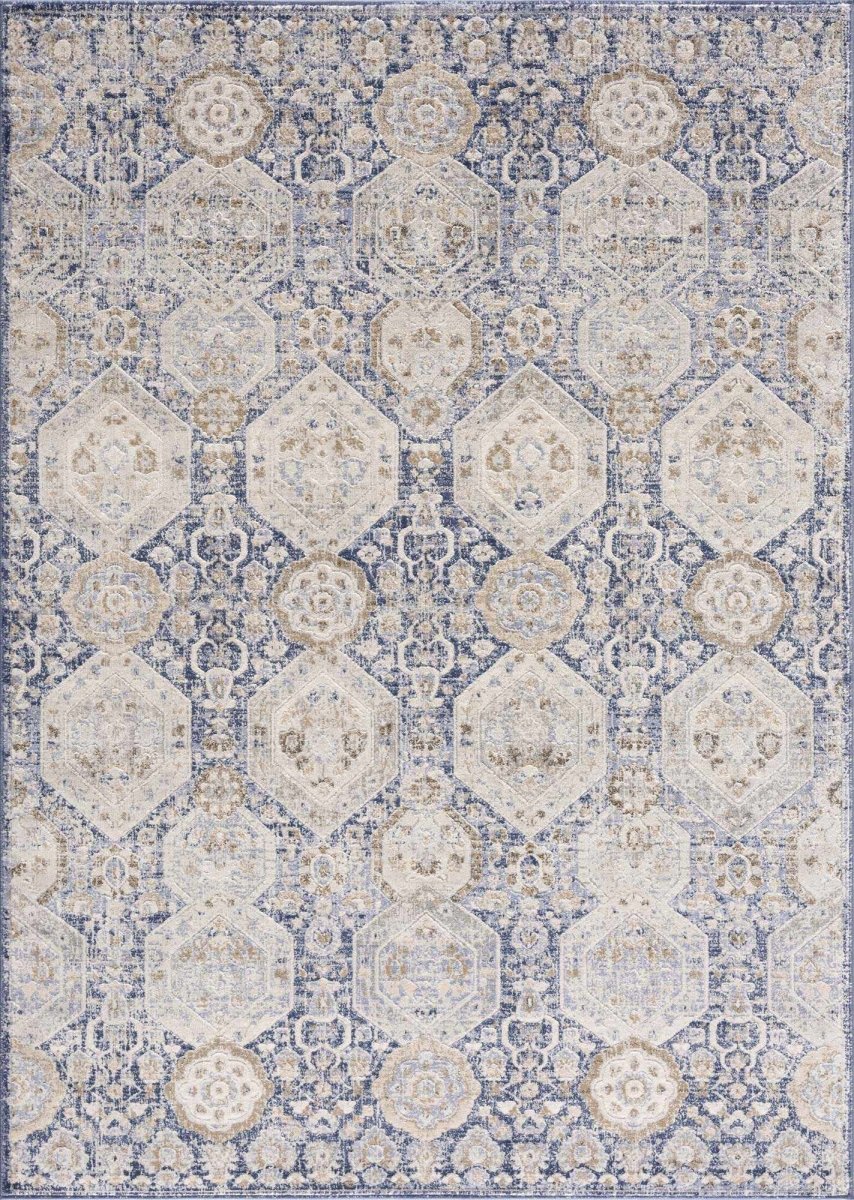 Hauteloom Parkerfield Blue Moroccan Area Rug - Machine Woven Polypropylene