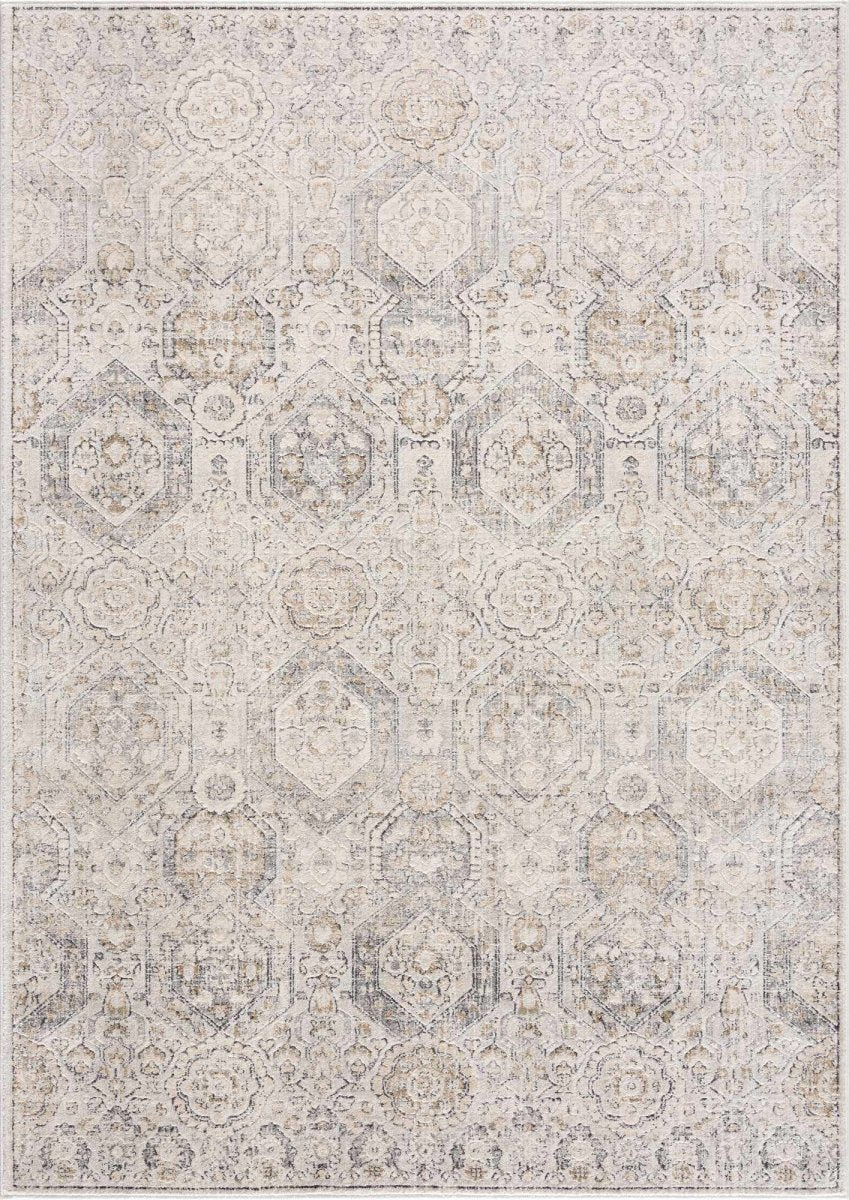 Hauteloom Parkerfield Moroccan Farmhouse Area Rug - Beige Gray Polypropylene