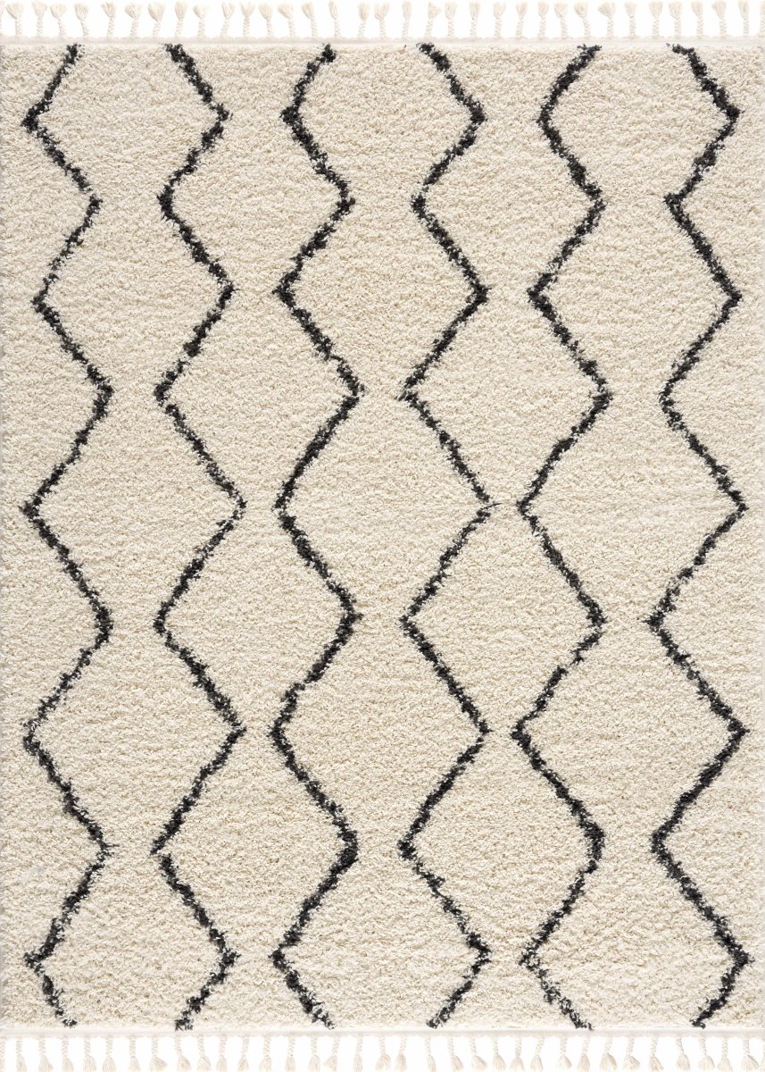 Hauteloom West End Plush Area Rug - Charcoal & Beige Polypropylene - Hauteloom