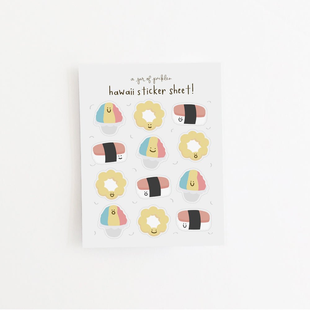 A Jar of Pickles Hawaii Sticker Sheet - lily & onyx
