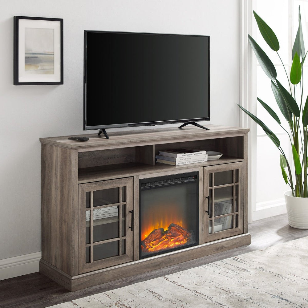 
                      
                        Walker Edison Hazel 58" Classic Glass Door Highboy Fireplace TV Stand - lily & onyx
                      
                    