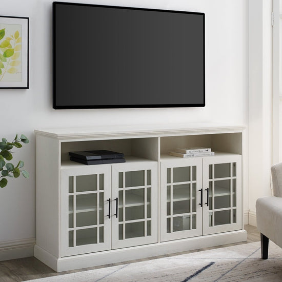 Walker Edison Hazel Glass 4 Door TV Stand - lily & onyx