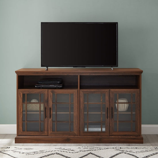 Walker Edison Hazel Glass 4 Door TV Stand - lily & onyx