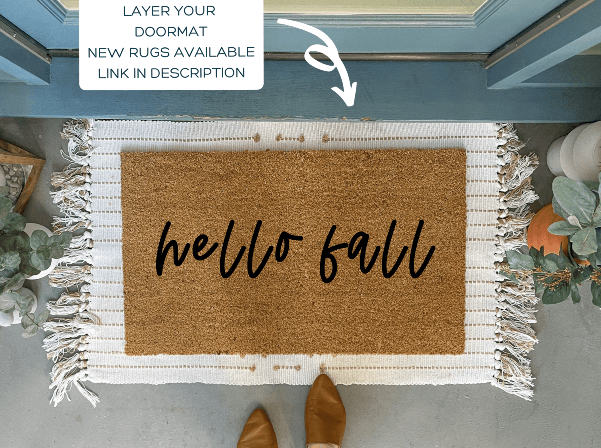 Nickel Designs Custom Doormats Hello Fall Doormat