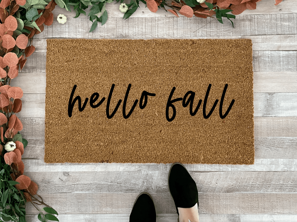 Nickel Designs Custom Doormats Hello Fall Doormat