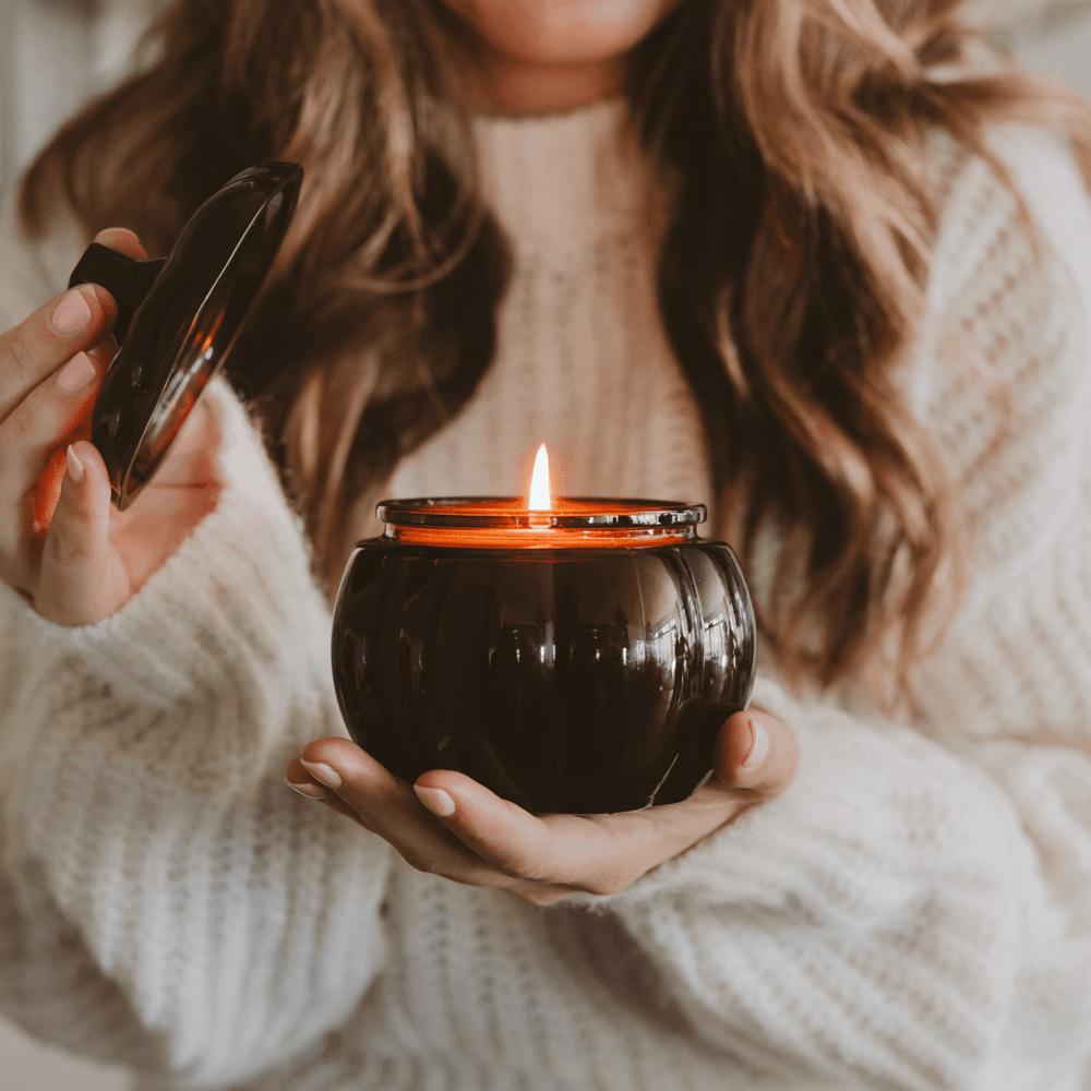 
                      
                        Sweet Water Decor Hello Fall Soy Candle - Amber Glass Pumpkin Jar - 20 oz - lily & onyx
                      
                    