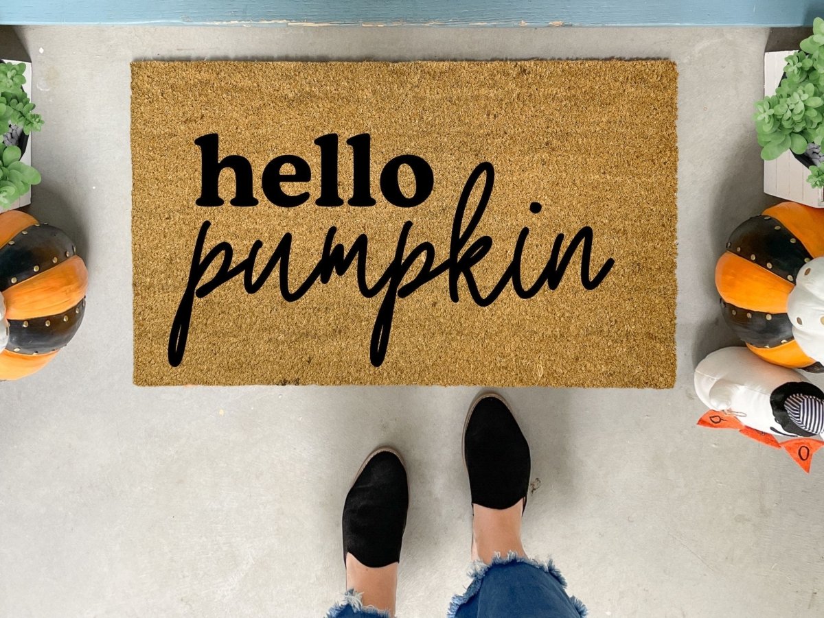 Nickel Designs Custom Doormats Hello Pumpkin Funny Fall Doormat