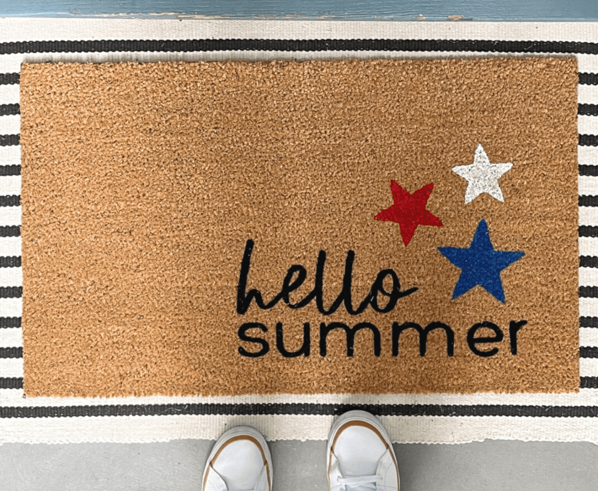 Nickel Designs Custom Doormats Hello Summer Stars Welcome Mat - lily & onyx