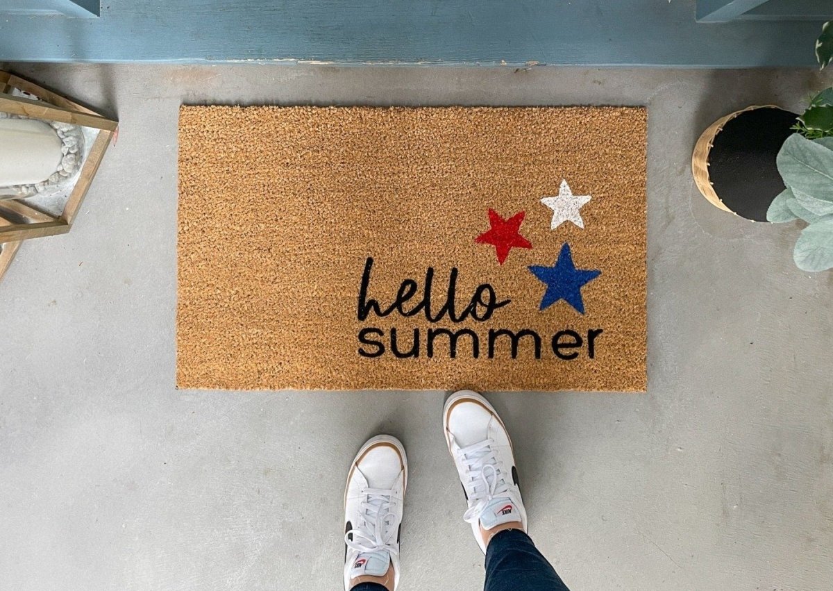 Nickel Designs Custom Doormats Hello Summer Stars Welcome Mat - lily & onyx