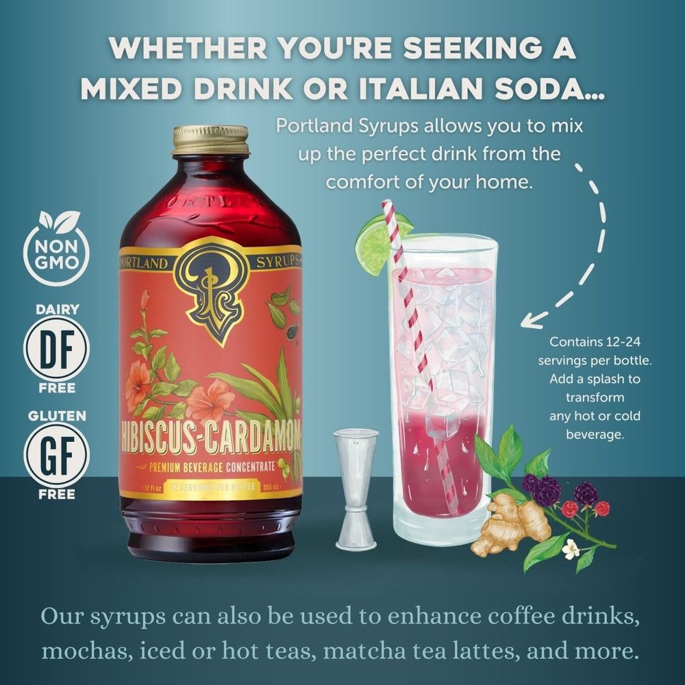 
                      
                        Portland Syrups Hibiscus Cardamom Syrup, 2 Pack - lily & onyx
                      
                    
